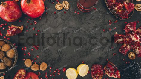 دانلود عکس انار روی میز