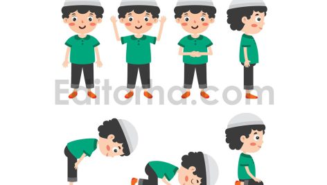 دانلود وکتور نماز خواندن پسر بچه
