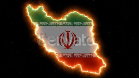 دانلود بک گراند موشن گرافیک پرچم ایران روی نقشه
