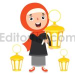 دانلود وکتور دختر بچه با حجاب