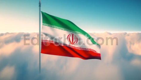 Iran Flag on the Clouds
