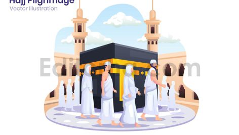 دانلود وکتور لایه باز حج و طواف کعبه
