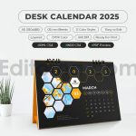 دانلود فایل لایه باز تقویم رومیزی Desk Calendar 2025