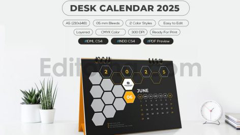 دانلود فایل لایه باز تقویم رومیزی Desk Calendar 2025