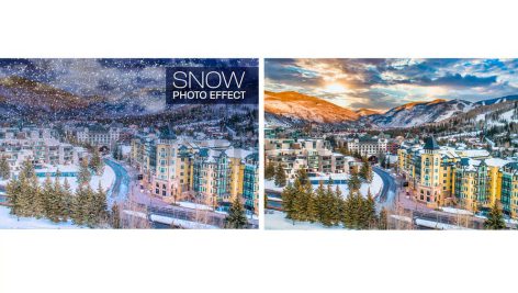 دانلود اکشن فتوشاپ افکت بارش برف Snow Landscape Photo Effect