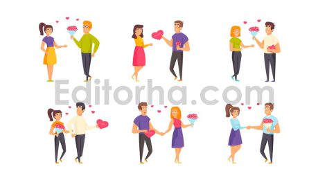 دانلود وکتور لایه باز روز ولنتاین