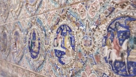 دانلود فوتیج کاشی دیوارهای کاخ گلستان