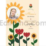 دانلود فایل لایه باز کارت دعوت تولد گلدار