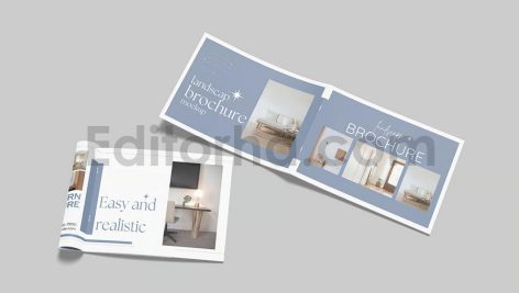 دانلود فایل لایه باز موکاپ بروشور Landscape Brochure Mockup