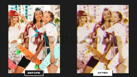 دانلود اکشن فتوشاپ افکت VHS روی عکس – VHS Photo Effect