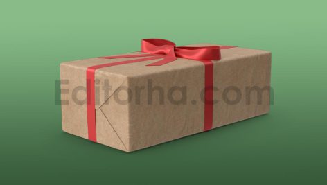 دانلود مدل آماده سه بعدی : جعبه کادو بسته بندی شده قهوه ای