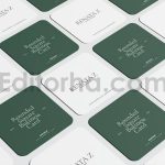 دانلود طرح لایه باز ماکت کارت ویزیت مربع Rounded Square Business Card Mockup