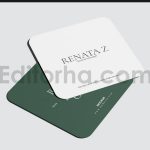 دانلود طرح لایه باز ماکت کارت ویزیت مربع Rounded Square Business Card Mockup