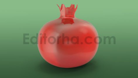 دانلود مدل آماده سه بعدی: انار قرمز شفاف تزئینی