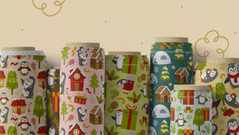 دانلود پترن پنگوئن کریسمس Christmas Penguin Seamless Patterns
