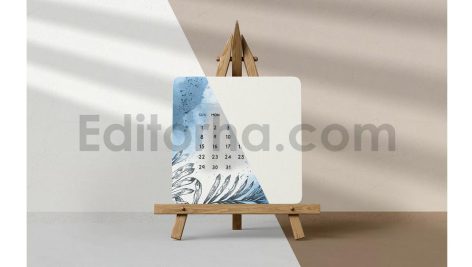 دانلود فایل لایه باز تقویم رومیزی روی پایه مقوایی کرافت