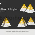 دانلود فایل لایه باز تقویم رومیزی هرمی مارپیچ Spiral Pyramid Desk Calendar Mockup