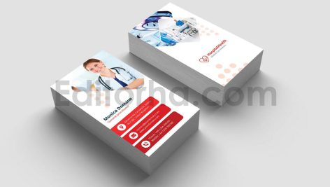 دانلود طرح لایه باز کارت ویزیت بیمارستان عمودی