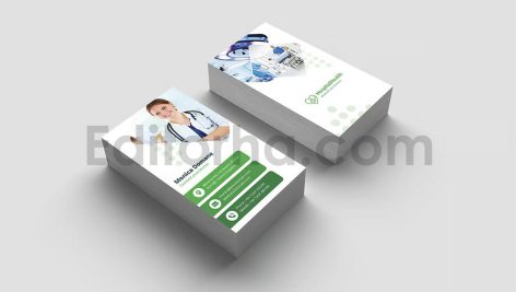 دانلود طرح لایه باز کارت ویزیت بیمارستان عمودی