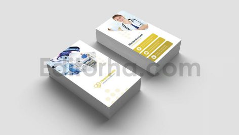 دانلود طرح لایه باز کارت ویزیت بیمارستان عمودی