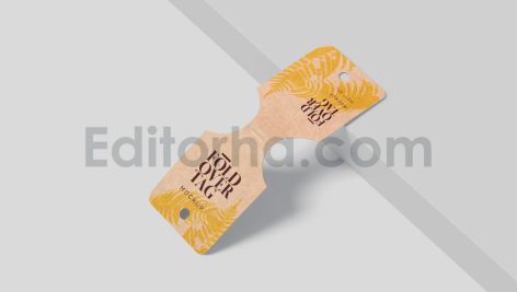 دانلود موکاپ تگ مربعی تاشو جواهرات