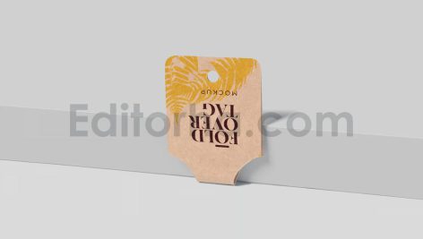 دانلود موکاپ تگ مربعی تاشو جواهرات Square Fold Over Jewelry Tag Mockups