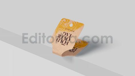 دانلود موکاپ تگ مربعی تاشو جواهرات