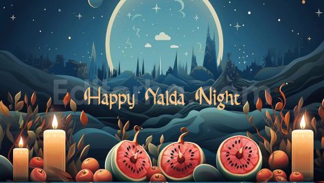 دانلود عکس کارت پستال شب یلدا مبارک