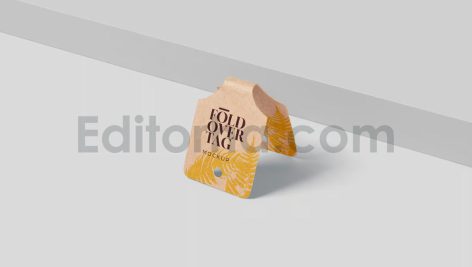 دانلود موکاپ تگ مربعی تاشو جواهرات
