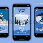 دانلود ۹ فایل لایه باز استوری زمستانی اینستاگرام Winter Instagram Stories