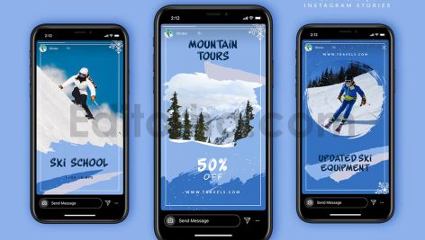 دانلود ۹ فایل لایه باز استوری زمستانی اینستاگرام Winter Instagram Stories