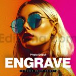 دانلود تمپلیت افکت عکس پاپ آرت رترو حکاکی شده Retro Pop Art Engrave Photo Effect Template
