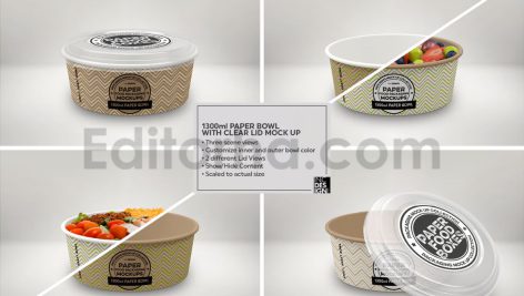 دانلود پک ۸ تایی موکاپ بسته‌بندی جعبه کاغذی غذا Paper Food Box Packaging Mockups Vol. 08