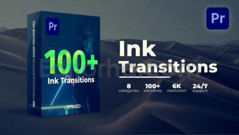 دانلود پروژه آماده پریمیر: پکیج 100 عددی ترانزیشن جوهری