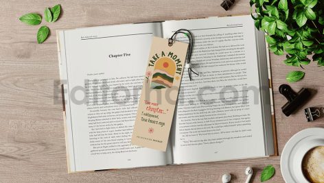 دانلود موکاپ بوک مارک، نشانک کتاب