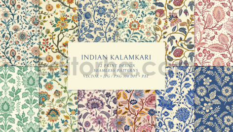 دانلود مجموعه پترن سنتی هندی Indian Ethnic Traditional Print Seamless Patterns