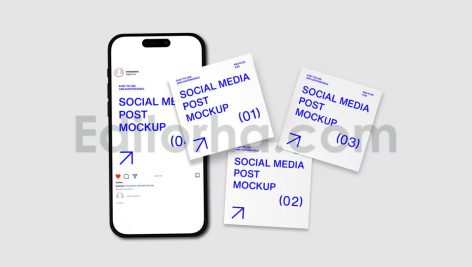 دانلود پک موکاپ پست شبکه اجتماعی Social Media Post Mockup V.05
