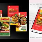 دانلود پروژه آماده پریمیر: استوری آماده فست فود، همبرگر اینستاگرام