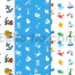 دانلود مجموعه پترن و آیکون دریایی Sea Icons and Patterns Set