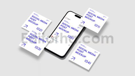 دانلود پک موکاپ پست شبکه اجتماعی Social Media Post Mockup V.05