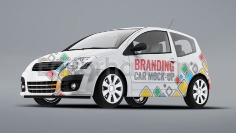 دانلود موکاپ برندینگ ماشین شهری City Car Branding Mock-up