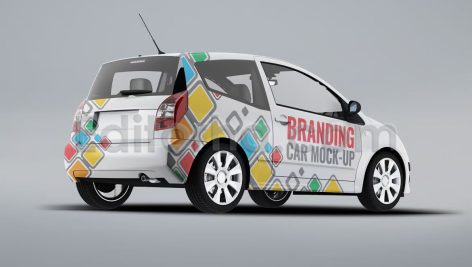 دانلود موکاپ برندینگ ماشین شهری City Car Branding Mock-up