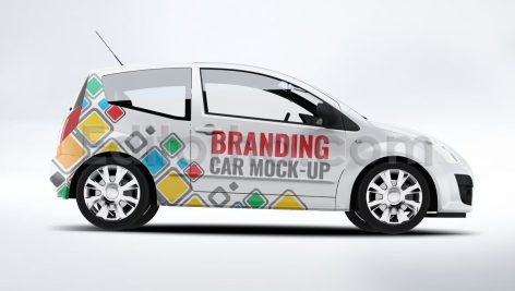 دانلود موکاپ برندینگ ماشین شهری City Car Branding Mock-up