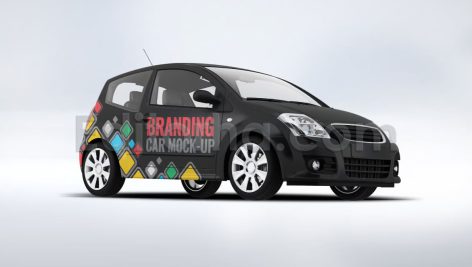 دانلود موکاپ برندینگ ماشین شهری City Car Branding Mock-up