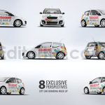 دانلود موکاپ برندینگ ماشین شهری City Car Branding Mock-up