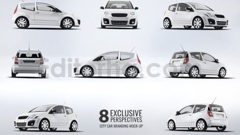 دانلود موکاپ برندینگ ماشین شهری City Car Branding Mock-up