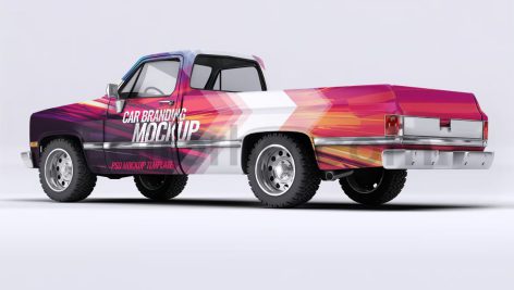 دانلود موکاپ کامیون ۴در۴ کلاسیک Classic 4×4 Truck Mockup