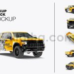 دانلود موکاپ نیسان پیکاپ Set Pickup Truck Mockup