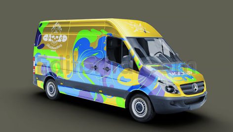 دانلود موکاپ ون حمل بار Delivery Van Car Mockup