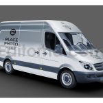 دانلود موکاپ ون حمل بار Delivery Van Car Mockup